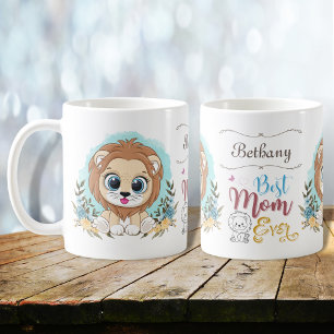 Caneca De Café Leão Fleão Bonito Foi A Melhor Mãe Já Personalizad