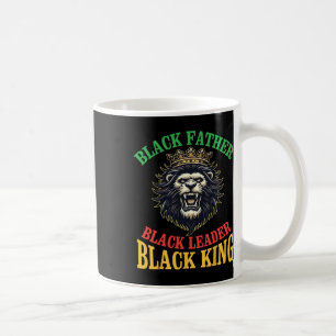 Caneca De Café Leão-Leão Negro Pai Negro Líder Negro Rei Da