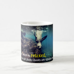 Caneca De Café Leão-marinho engraçado debaixo d'água