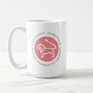 Caneca De Café Leão rosa - Traços de Personalidade do Sinal Zodia