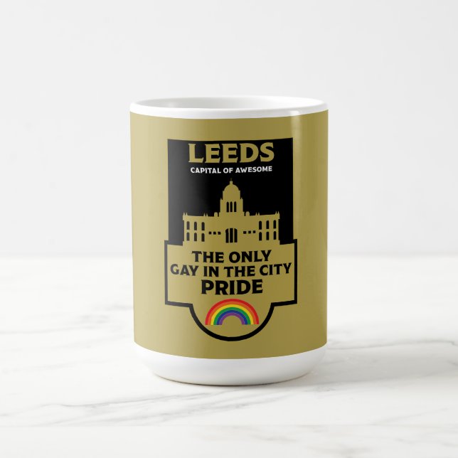 Caneca De Café Leeds Orgulho gay - Leeds England LGBT - (Centro)