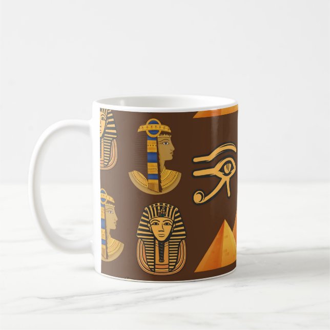 Caneca De Café Legado de Faraó: Antigos Padrões Egípcios (Esquerda)