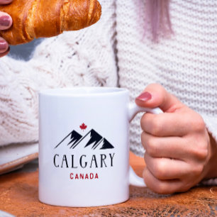 Caneca De Café Legal Calgary Canada Mountain Maple Leaf