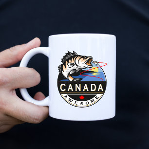 Caneca De Café Legal Canadá Incrível Fora do Crest de Pesca