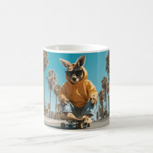 Caneca De Café Legal canguru em óculos escuros em skate