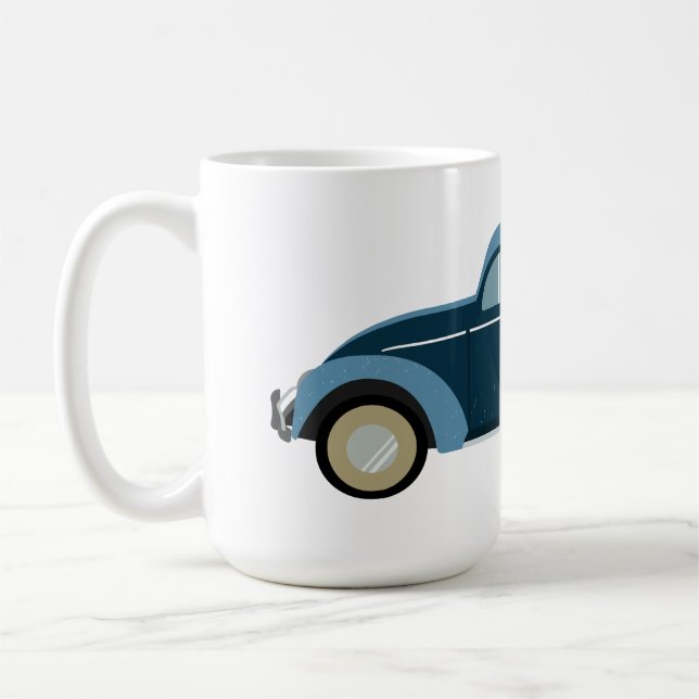Caneca De Café legal carro retrô azul com algemas (Esquerda)