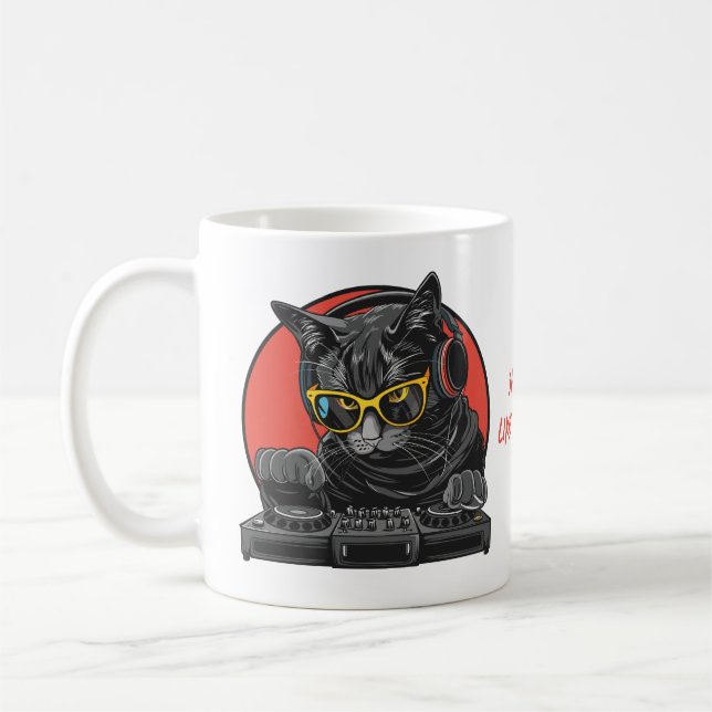 Caneca De Café Legal Cat DJ (Esquerda)