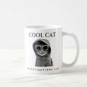 Caneca De Café Legal Cat Investigações LLC (preto/branco)