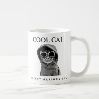 Caneca De Café Legal Cat Investigações LLC (preto/branco)