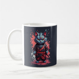 Caneca De Café Legal Cinza d'água Ninja Cat Warrior