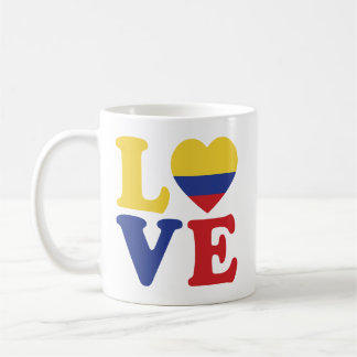 Caneca De Café Legal Colômbia Flag Love