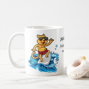 Caneca De Café Legal costume de surfista de gatos