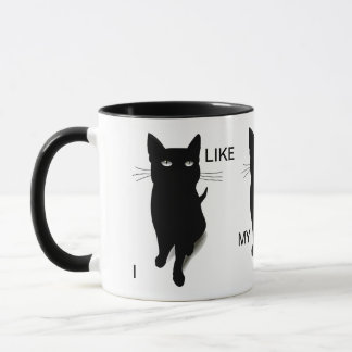 Caneca de café legal do gato preto por criações de
