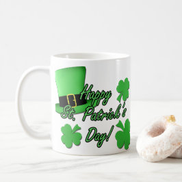Caneca De Café Legal e divertido Chapéu Verde Shamrocks Rua. Dia 