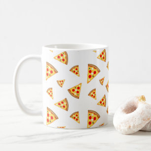 Caneca De Café Legal e divertido padrão de fatias de pizza em bra