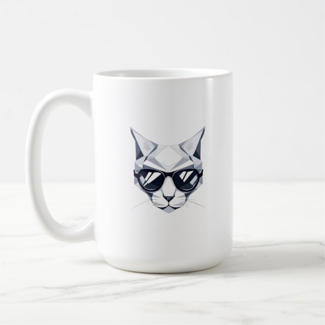 Caneca De Café Legal Gato com Mug Shades - Felino Único e Na moda (Esquerda)