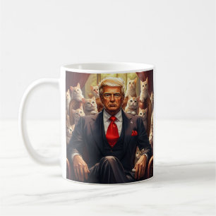 Caneca De Café Legal MAGA Cat TRUMP cercada por KITTENS engraçado