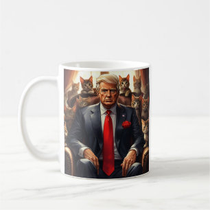 Caneca De Café Legal MAGA Cat TRUMP cercada por KITTENS engraçado