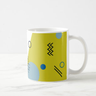 Caneca De Café Legal, moderno, geométrico azul verde Memphis