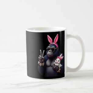 Caneca De Café Legal Páscoa Engraçado Gorilla Bunny, Bonita &