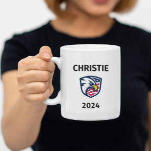 Caneca De Café Legal Patriótico Chris Christie 2024 Eagle