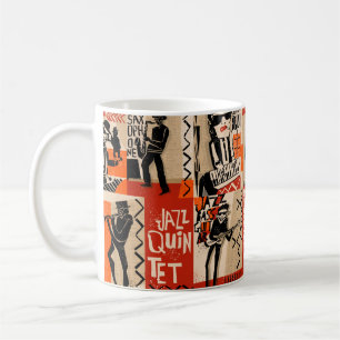 Caneca De Café legal safra de poster de jazz com trompete