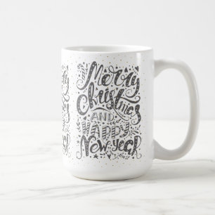 Caneca De Café Legal Tipografia Feliz Feliz ano novo de Natal