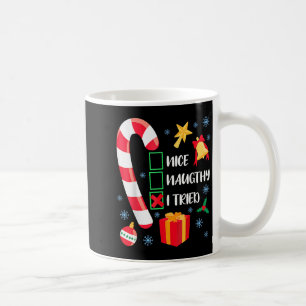 Caneca De Café Legal Travesso Eu Tentei Xmas Natal Divertido Famí