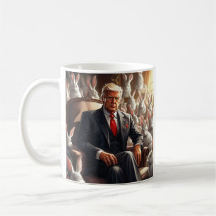 Caneca De Café Legal TRUMP do Coelho MAGA cercada por BUNNYS engr
