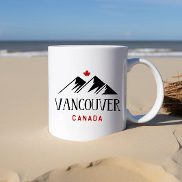 Caneca De Café Legal Vancouver Canada Mountain Mapeando Folha