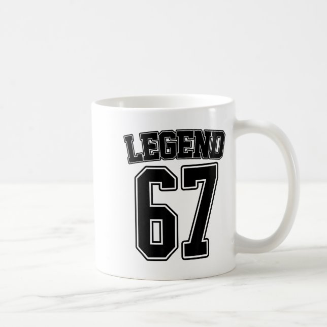 Caneca De Café Legend 67 Six Seven Srts Number Varsity Team 67th  (Direita)