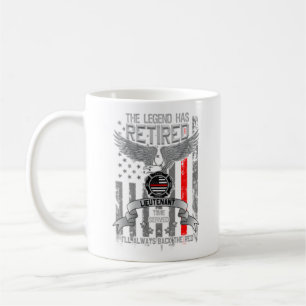Caneca De Café Legenda aposentada fina da linha vermelha de bombe