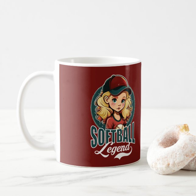 Caneca De Café Legenda de Softball (Com Donut)