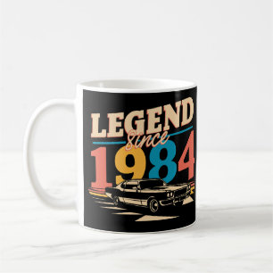 Caneca De Café Legenda Desde 1984 - Letra Clássica Do Carro Muscu