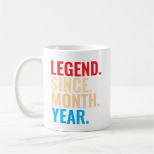 Caneca De Café Legenda desde o aniversário personalizado do ano d