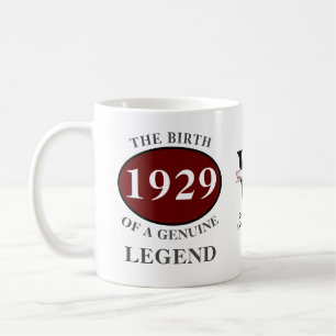Caneca De Café Legenda do Monograma de Aniversário de 1929 Adicio