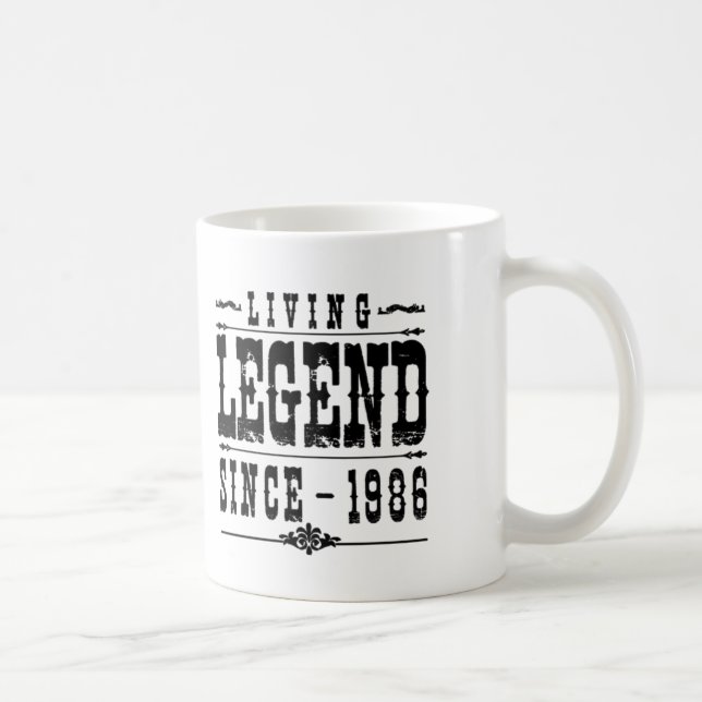 Caneca De Café Legenda viva desde 1986 (Direita)