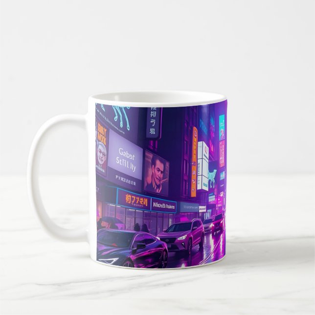 Caneca De Café Leggings Neon City Pulse (Esquerda)