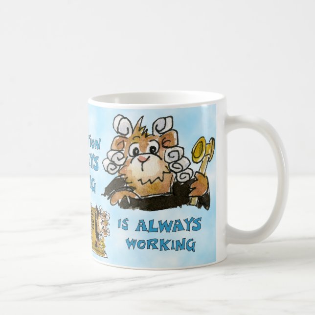 Caneca De Café Lei de Atração Sempre Trabalhando Mug (Direita)