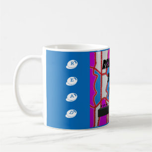 Caneca De Café Leia a mensagem do livro com padrões hippies artís