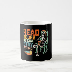 Caneca De Café Leia Livros Seja Gentil Fique Esquisito Esqueleto