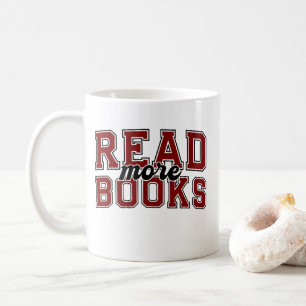 Caneca De Café Leia Mais Livros Maroon Varsity Leitores Livresco