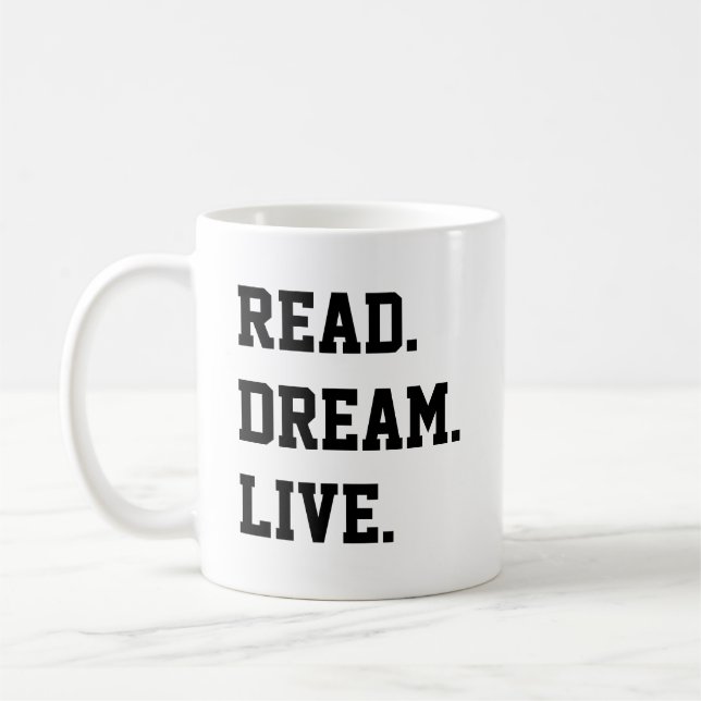 Caneca De Café LEIA O SONHO VIVE. Preto & Branco (Esquerda)