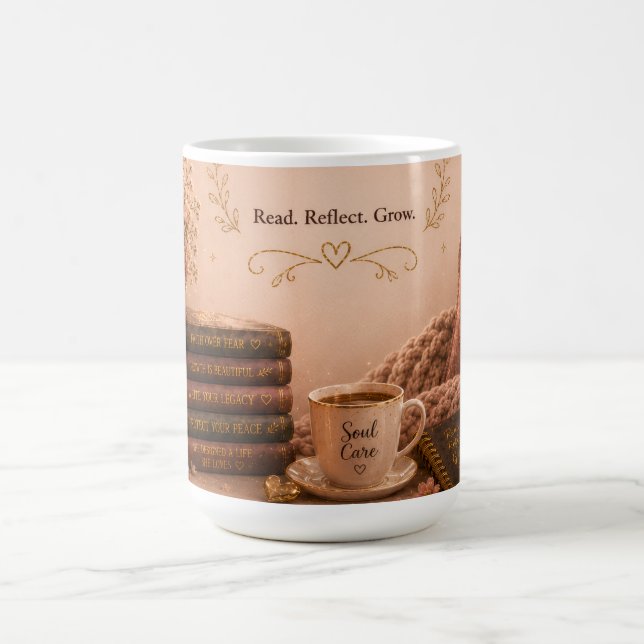 Caneca De Café Leia. Reflita. Cresça.  (Centro)