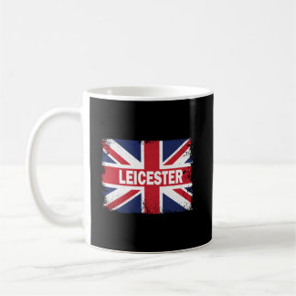Caneca De Café Leicester England City With United Kingdom Flag