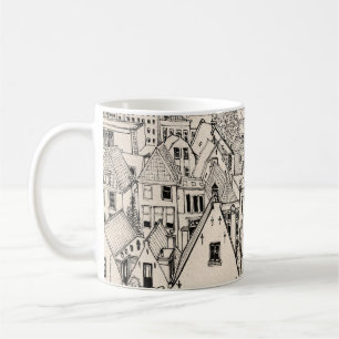 Caneca De Café Leiden South Holland Países Baixos Desenho de Tint