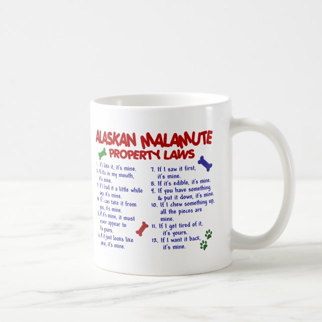 Caneca De Café Leis 2 da propriedade do MALAMUTE DO ALASCA (Direita)