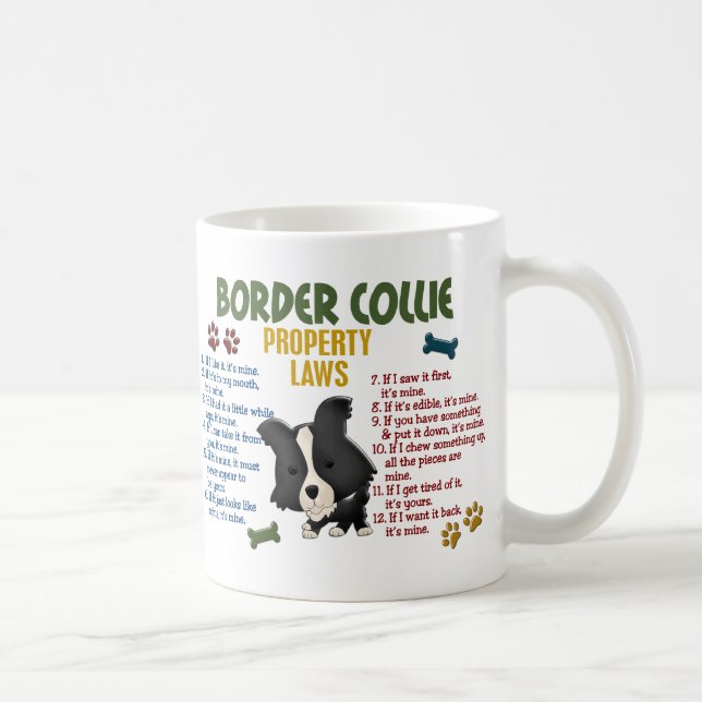Caneca De Café Leis 4 da propriedade de border collie (Direita)