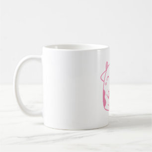 Caneca De Café Leite de morango de Bebendo de vaca
