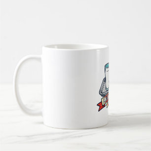 Caneca De Café Leite e Biscoitos de Papai Noel Arte de Natal Retr
